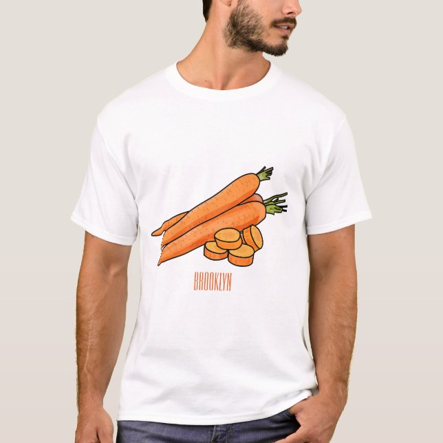 Carrot-Cartoon-Abbildung T-Shirt (Vorderseite)
