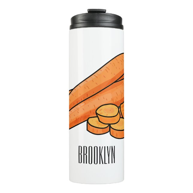Carrot-Cartoon-Abbildung Thermosbecher (Vorderseite)