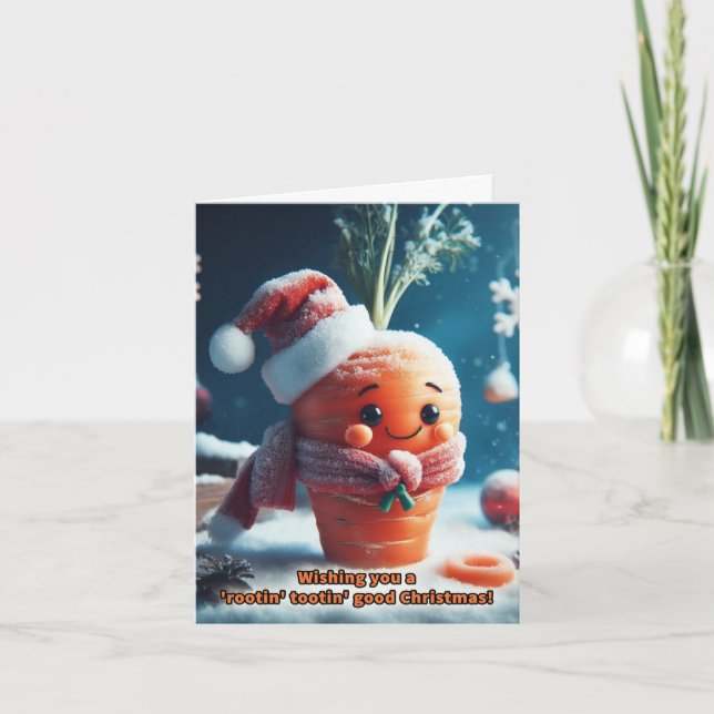 Carrot Christmas Grußkarte Feiertagskarte (Vorderseite)