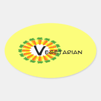 Carrot Circle Sun Vegetarian Ovaler Aufkleber