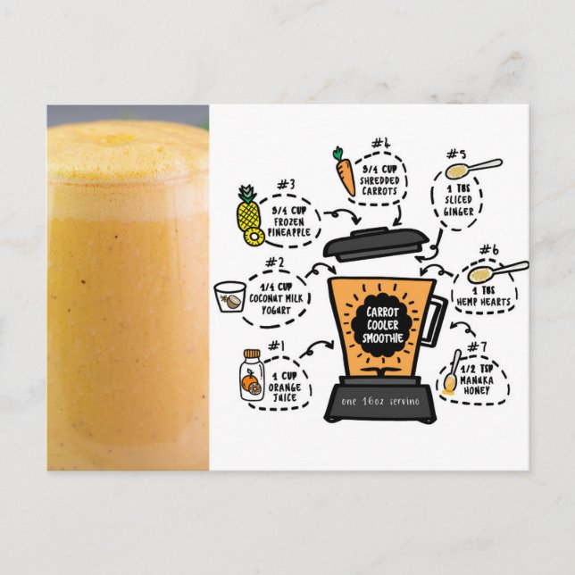 Carrot Cooler Smoothie Rezept Postkarte (Vorderseite)