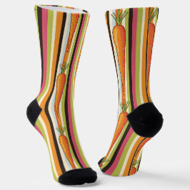 Carrot Craze - Veganes Streifenmuster Socken