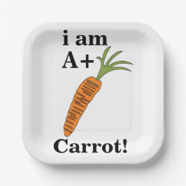 Carrot I am A+ Funny Carrot Party Pappteller