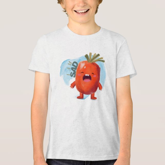 Carrot ich bin traurig Tri-Blend shirt (Vorderseite)