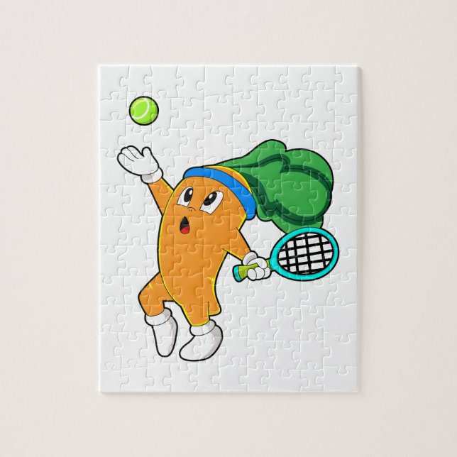 Carrot im Tennis mit Tennisschläger (Vertikal)