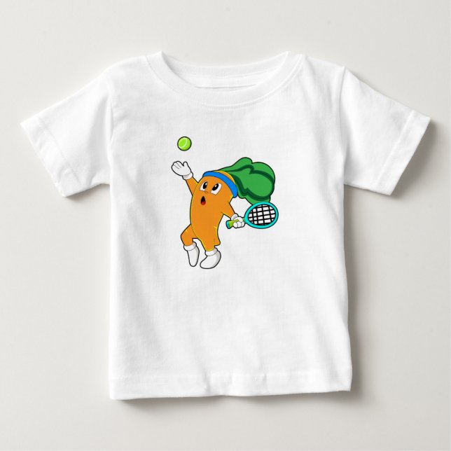 Carrot im Tennis mit Tennisschläger Baby T-shirt (Vorderseite)