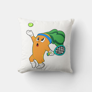 Carrot im Tennis mit Tennisschläger Kissen