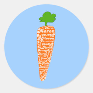 Carrot in Welsh ist Moron - Funny Languages Runder Aufkleber