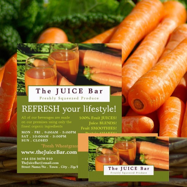Carrot Juice Bar Advertising Flyer (Von Creator hochgeladen)