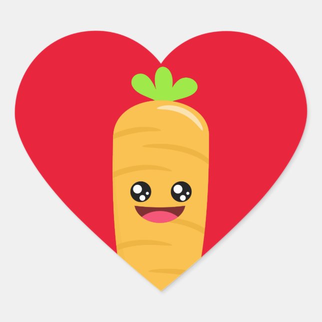 Carrot-Liebe Herz-Aufkleber (Vorderseite)
