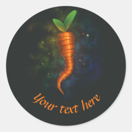 Carrot Neon kennzeichnen Ihren Text hier leckeres  Runder Aufkleber