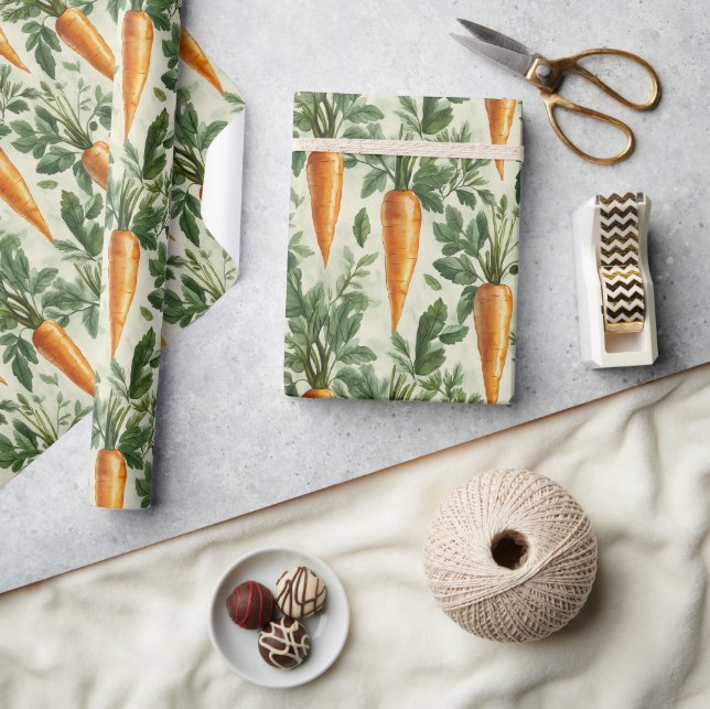 Carrot Pattern Spring Garden Decoupage Geschenkpapier (Kunsthandwerk)