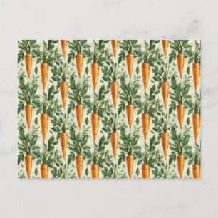 Carrot Pattern Spring Garden Postkarte