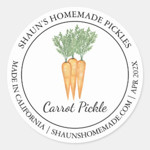 Carrot Pickle Modernes Label Runder Aufkleber