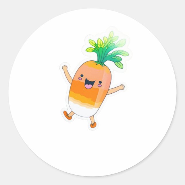 Carrot-Sticker Runder Aufkleber (Vorderseite)