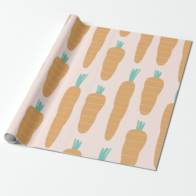 Carrot Stripe Muster Geschenkpapier (Ungerollt)