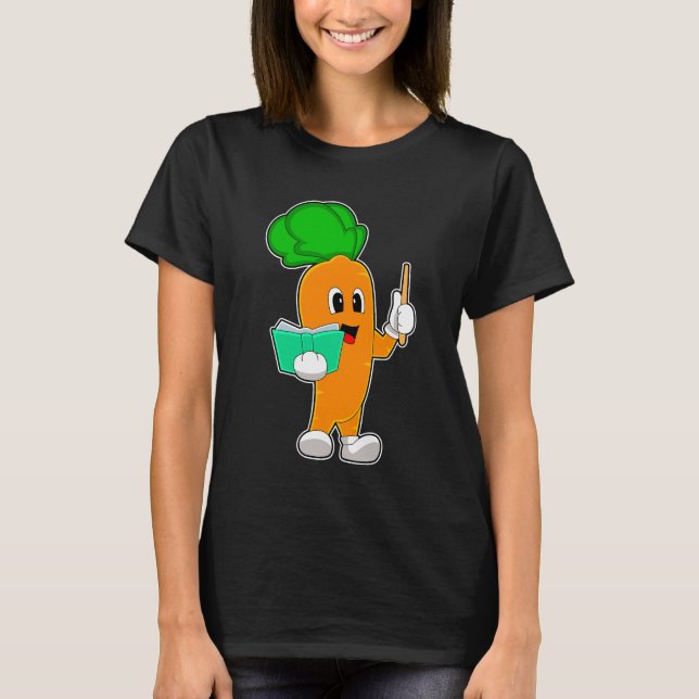 Carrot Teacher School Buch T-Shirt (Vorderseite)