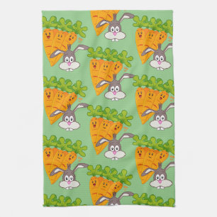 Carrots Rabbit Kitchtuch Geschirrtuch