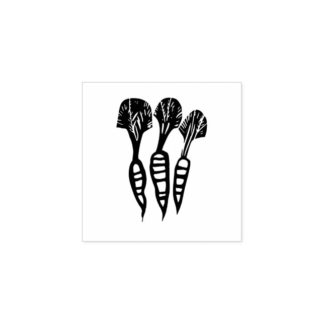 Carrots Veganes vegetarisches Menü Auswahl Linocut Gummistempel (Prägung)
