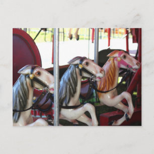 Carrousel Horse Photo Carte Postale Silent Racers