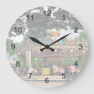 Carrousel in den Tuilerien, Paris, Frankreich Große Wanduhr