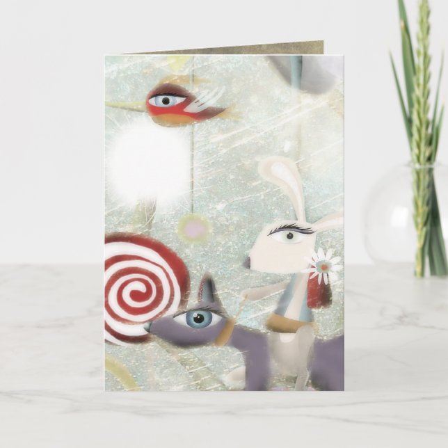 Carrousel Snow Weihnachtskarte Feiertagskarte (Vorderseite)