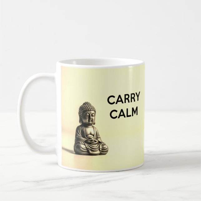 Carry Calm Zen Bouddha Citation Mug (Gauche)