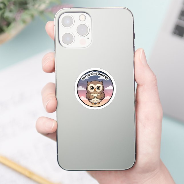 Carry Kind Energy Cute Owl Sticker | Aesthetic  (Telefon)
