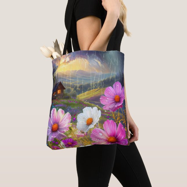 Carryall Arural : Sac fourre-tout en toile florale (De près)