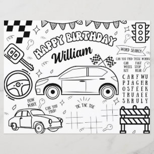Cars Thème Imprimable Anniversaire Page de colorat
