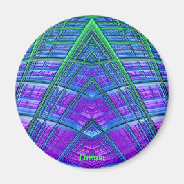 CARSON ~ Blau, grün und Lila ~Abstraktes Fraktal Magnet