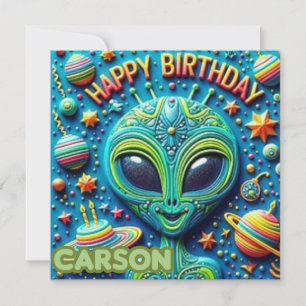 CARSON ~ Carte d'anniversaire ~ Alien ~