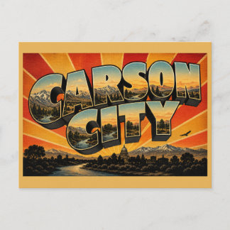Carson City Nevada Fluss Sierra Gebirge Kunst Postkarte