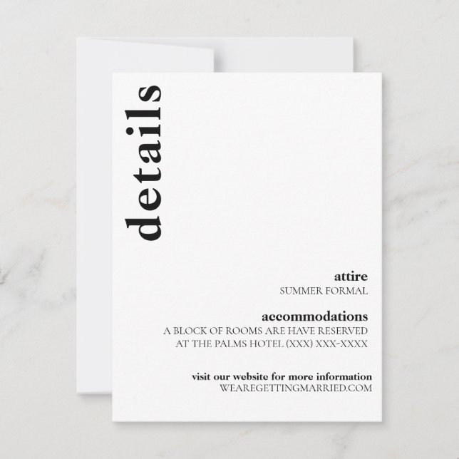 Carson Modern Mariage Détails Carte (Devant)