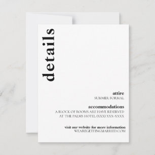 Carson Modern Wedding Details Card Einladung