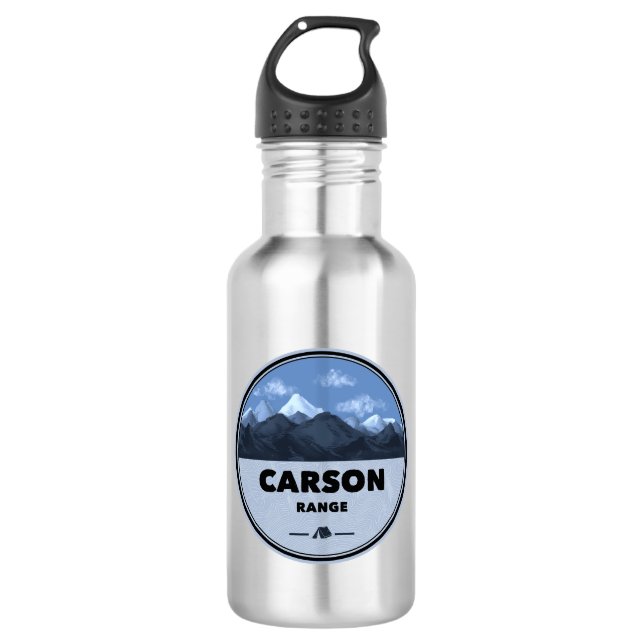 Carson Range California Nevada Camping Edelstahlflasche (Vorderseite)