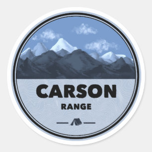 Carson Range California Nevada Camping Runder Aufkleber