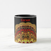 CARSON ~ Zany Pattern ~ Rot Gelb und Schwarz