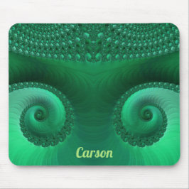 CARSON ~ Zany Shades of Green Fraktal Pattern Mousepad