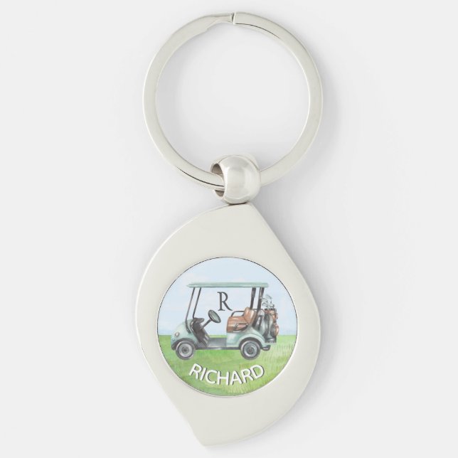 Cart Clubs des Golf Typ, benutzerdefinierte Monogr Schlüsselanhänger (Vorderseite)