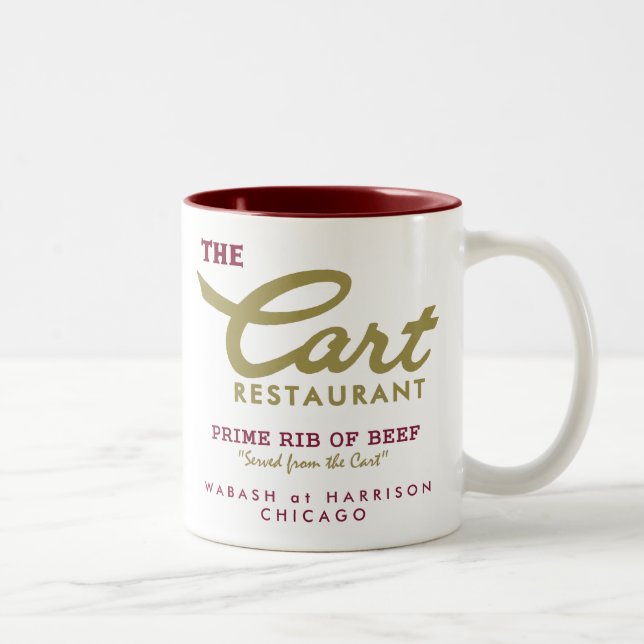 Cart Restaurant, Wabash and Harrison, Chicago, IL Zweifarbige Tasse (Rechts)