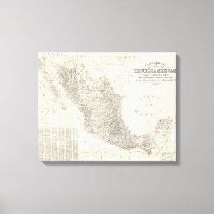 Carta general de la Republica Mexicana Karte Leinwanddruck