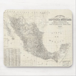 Carta general de la republica Mexicana Karte Mousepad