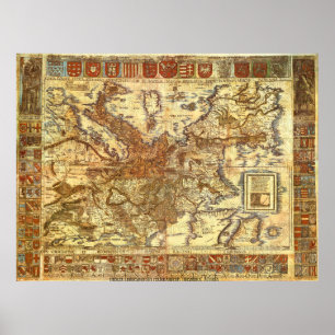 Carta Itineraria Europae von Waldseemüller 1520 Poster