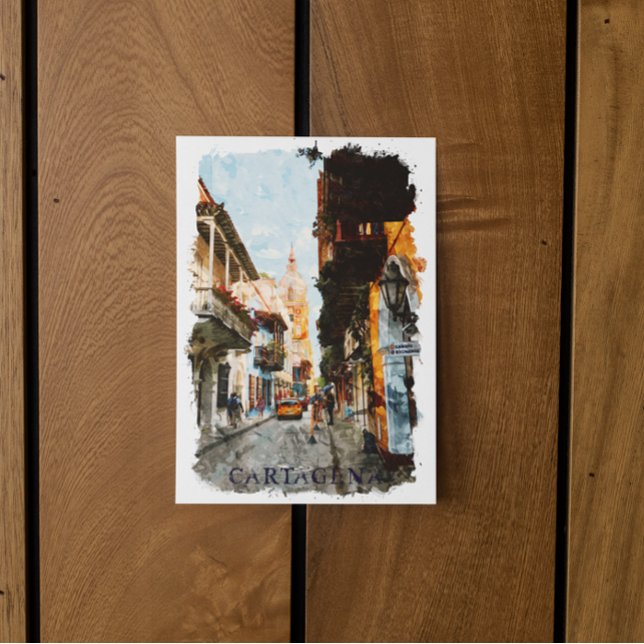 Cartagena Colombia City Street View Postkarte (cartagena colombia street view postcard)