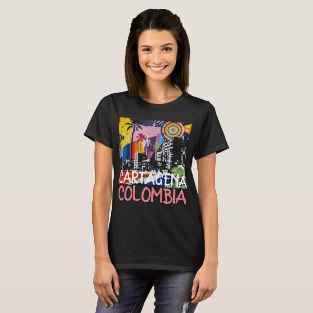 Cartagena Colombia Cool Graffiti Mural Shirt (Vorne ganz)