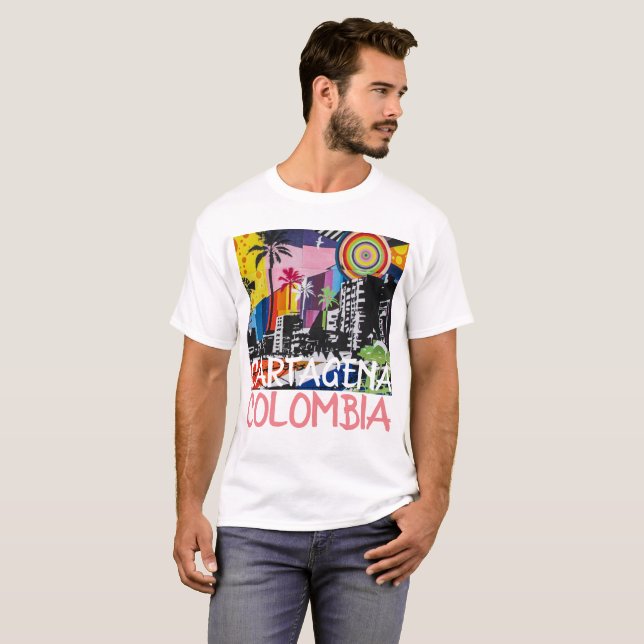 Cartagena Colombia Cool Graffiti Mural Shirt (Vorne ganz)