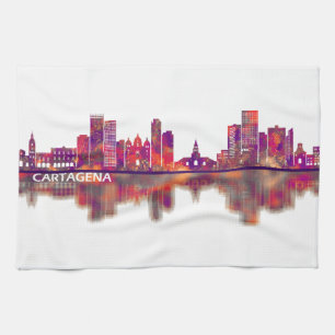 Cartagena Colombia Skyline Geschirrtuch