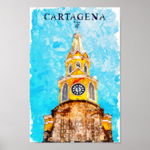 Cartagena Kolumbien Sehenswürdigkeit Kathedrale Poster