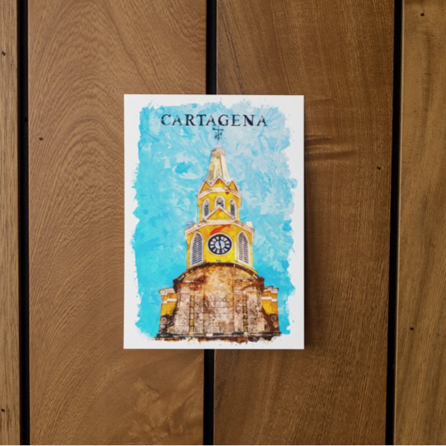 Cartagena Kolumbien Sehenswürdigkeit Kathedrale Postkarte (cartagena colmbia landmarks postcard)